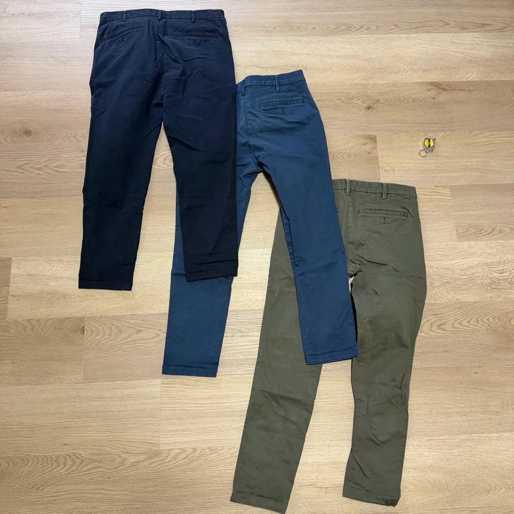 (Set of 3) 31” W x 27”L Uniqlo slim fit chino trousers - Picture 2 of 5